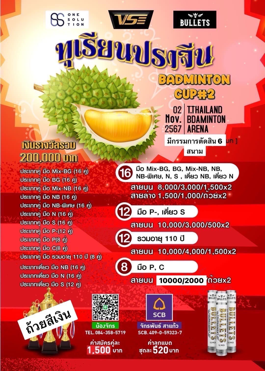ทุเรียนปราจีน Badminton cup 2024 ครั้งที่ 2